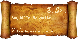 Bogdán Szendike névjegykártya